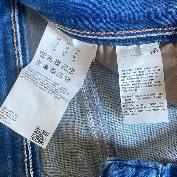 HUGO BOSS Raw Hem Ankle Crop Slim Leg Jeans In Bright Blue Women's size 30 - Picture 5 of 8